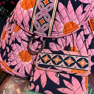 Vera Bradley Pink and Orange Crossbody Bag